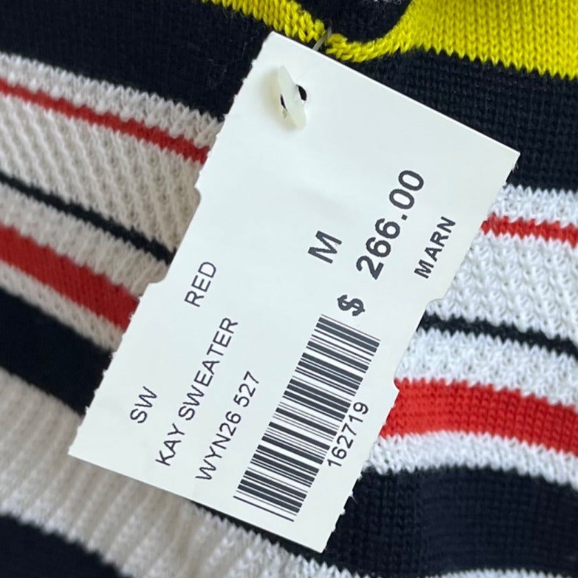 Marna Ro Women's Multicolor Striped Sweater Long Sleeve Crew Neck Size M