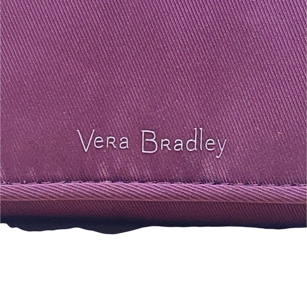 Vera Bradley Compact Maroon Red Nylon Keyring & Zip Pocket Wallet Sz S