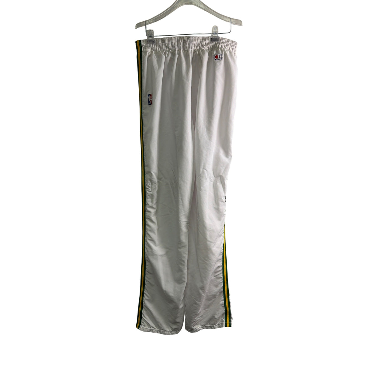 Champion Mens White Polyester Boston Celtics Warm-Up Pants Size 38 NBA 94-95 Style Champion Mens White Polyester Boston Celtics Warm-Up Pants Size 38 NBA 94-95 Style