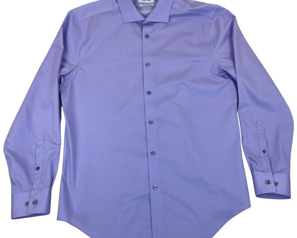 Calvin Klein Mens Slim Fit Lavender Dress Shirt With Stretch Collar Sz 16 32/33