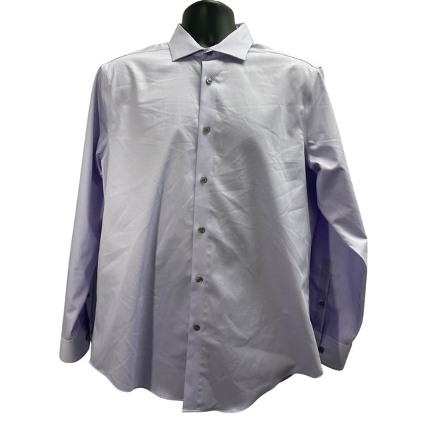 Calvin Klein Mens Slim Fit Lavender Dress Shirt With Stretch Collar Sz 16 32/33