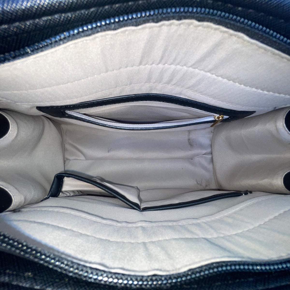 Dasein  Navy Blue Floral Faux Leather Tote Bag with matching wallet