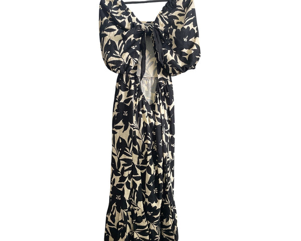 Who What Wear Womens Black & White Floral Dress Size L