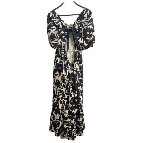 Who What Wear Womens Black & White Floral Dress Size L