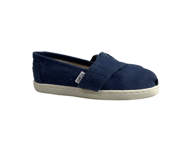 Toms Kids Boy Blue Tiny Canvas Classic Slip-On Shoes Sz 10