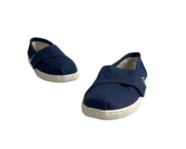 Toms Kids Boy Blue Tiny Canvas Classic Slip-On Shoes Sz 10