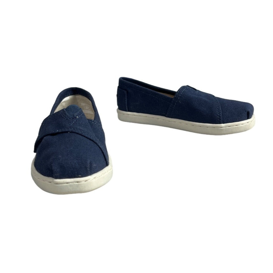 Toms Kids Boy Blue Tiny Canvas Classic Slip-On Shoes Sz 10