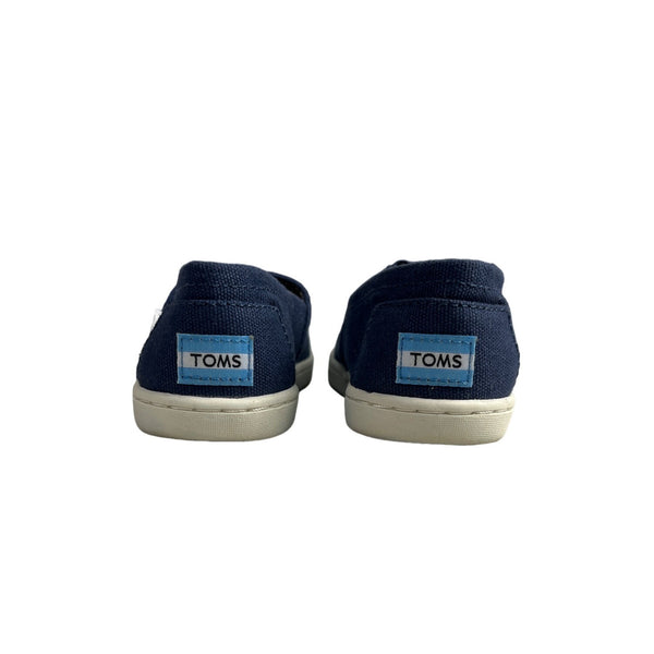 Toms Kids Boy Blue Tiny Canvas Classic Slip-On Shoes Sz 10