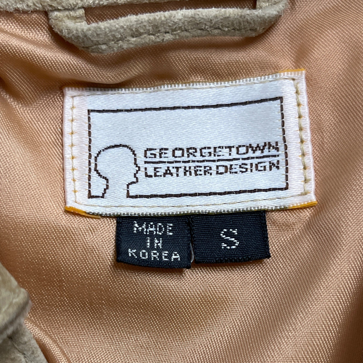 Georgetown Women’s Khaki Leather Button-Up Shirt Two Pockets Vintage Soft Sz S