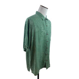 Tommy Bahama Mens Green Silk Floral Hawaiian Short Sleeve Button-Up Shirt Size 2XL