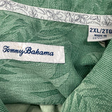 Tommy Bahama Mens Green Silk Floral Hawaiian Short Sleeve Button-Up Shirt Size 2XL