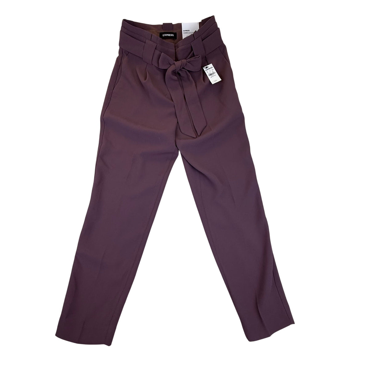 Express Women’s Purple High-Rise Ankle Pants With Bow Front Size 00P - New