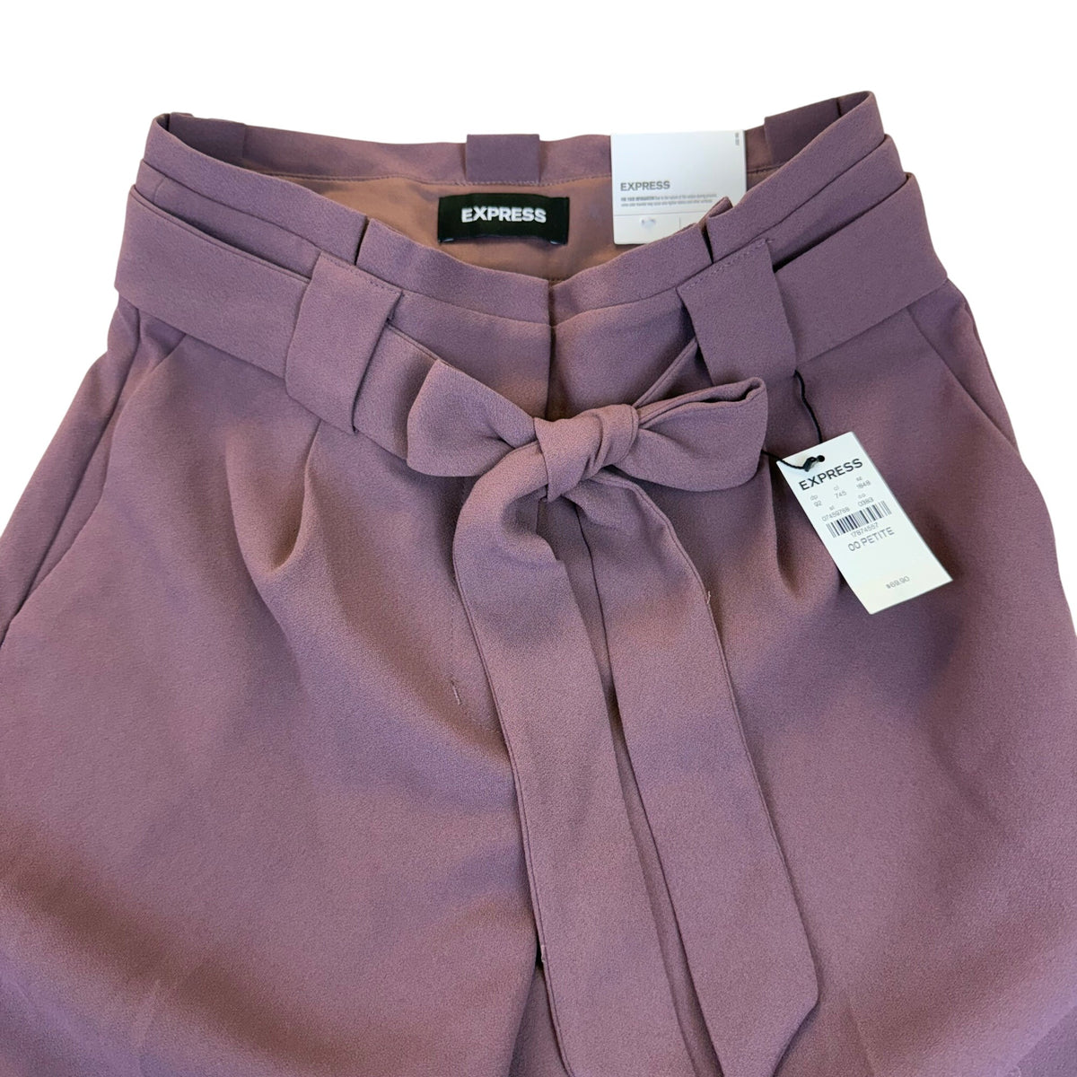 Express Women’s Purple High-Rise Ankle Pants With Bow Front Size 00P - New