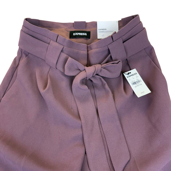 Express Women’s Purple High-Rise Ankle Pants With Bow Front Size 00P - New