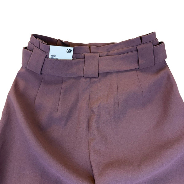 Express Women’s Purple High-Rise Ankle Pants With Bow Front Size 00P - New