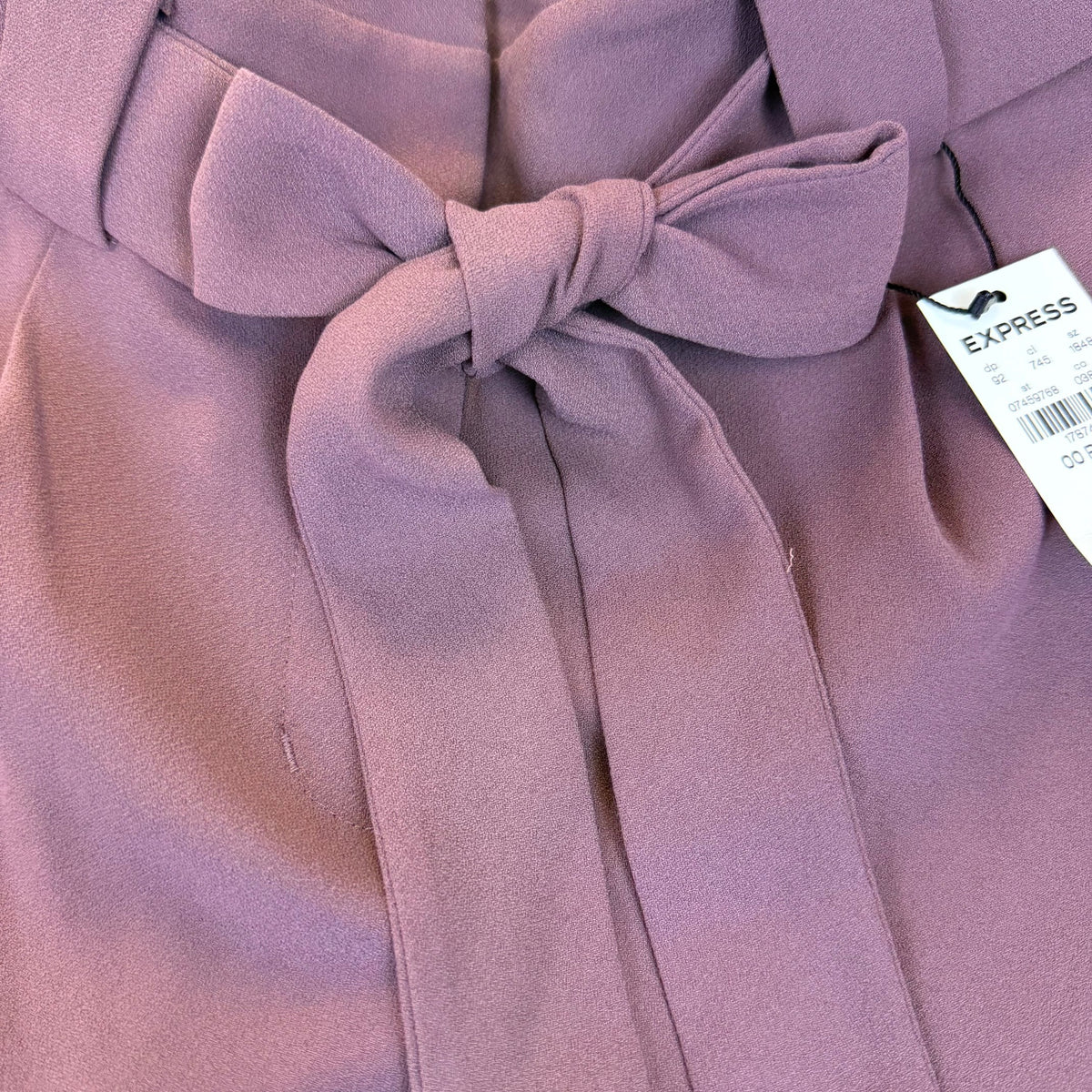 Express Women’s Purple High-Rise Ankle Pants With Bow Front Size 00P - New