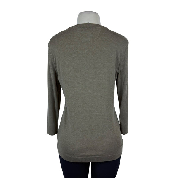 Ralph Lauren Women's Olive Cotton Blend Lace-Up Long-Sleeve Shirt Size L - New