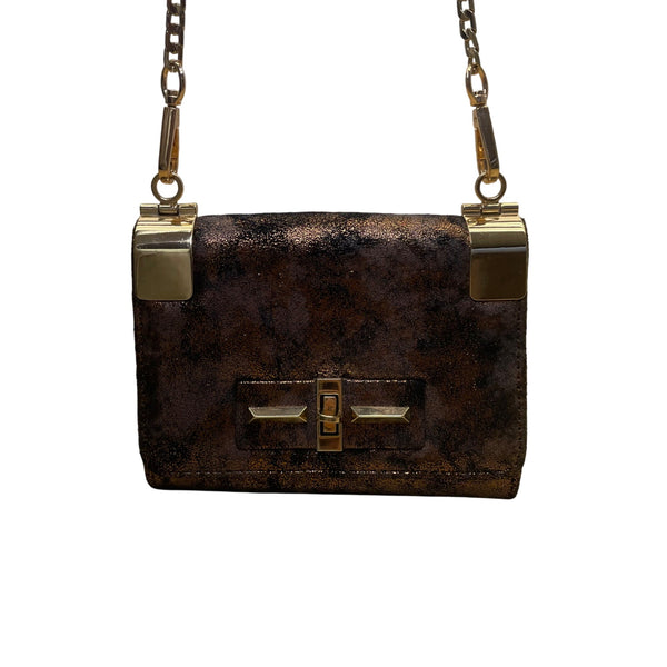 Urban Expressions Women’s Brown Lining Gold Chain Strap & Hardware Crossbody Bag