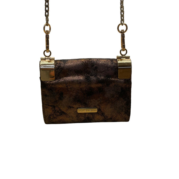 Urban Expressions Women’s Brown Lining Gold Chain Strap & Hardware Crossbody Bag