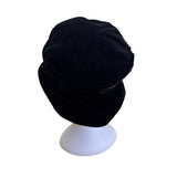 Black Velvet Bucket Hat With Decorative Lace & Beading Design For Women