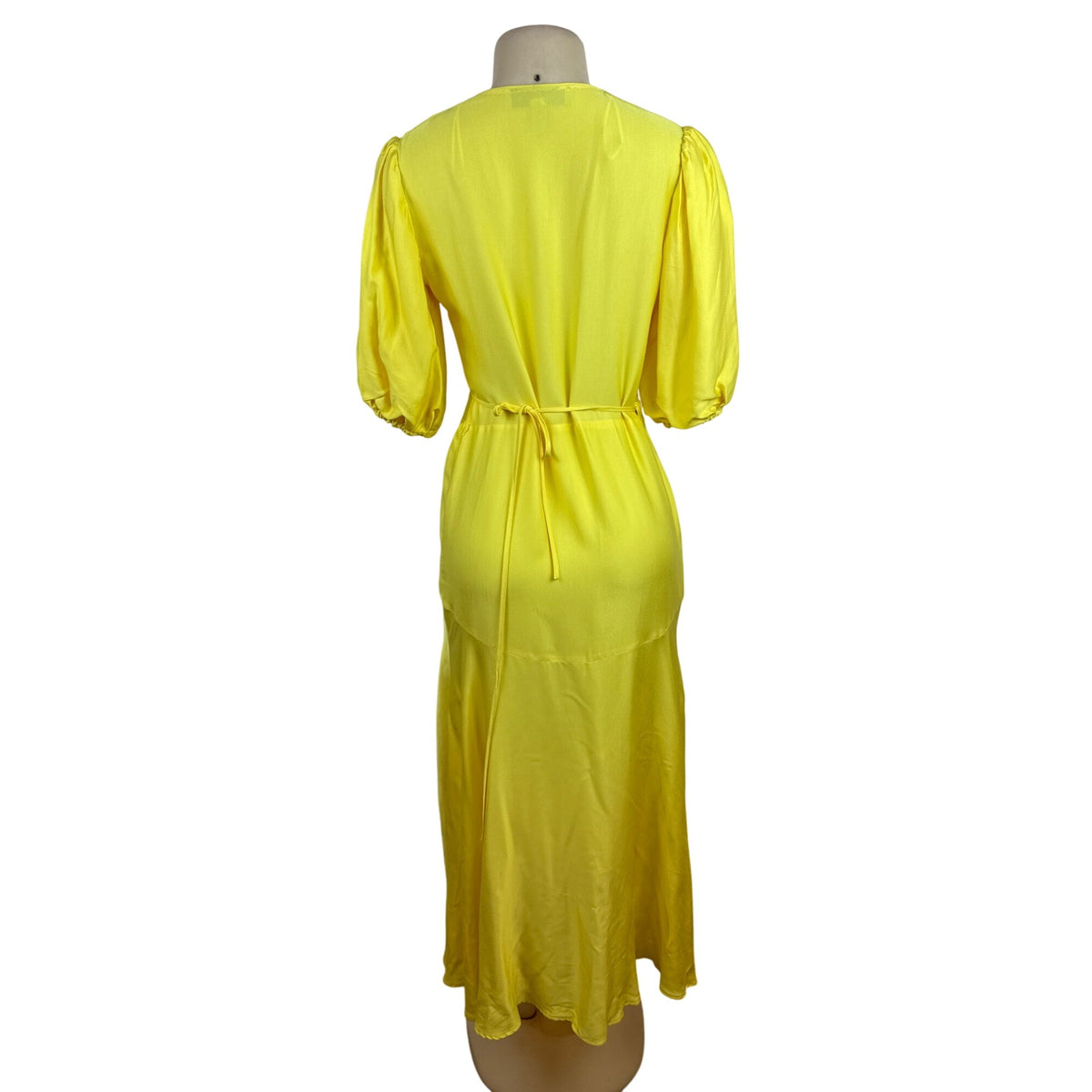Liquorish Women’s Yellow Puff Sleeve Wrap Dress Size 8
