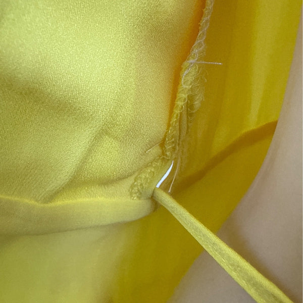 Liquorish Women’s Yellow Puff Sleeve Wrap Dress Size 8