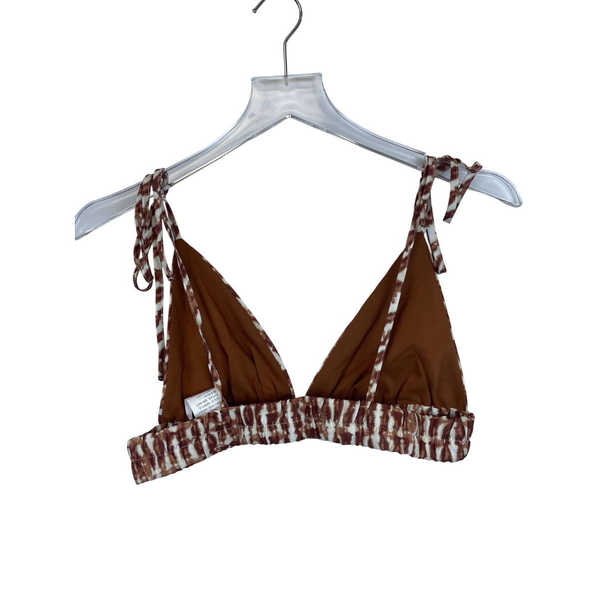 Shein Womens Brown Tie-Dye Bikini Top Adjustable Tie Straps Size M Polyester