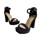 Unbranded Women's Sparkly Black Strapped Heels Sz 41 (US 8) - NWB