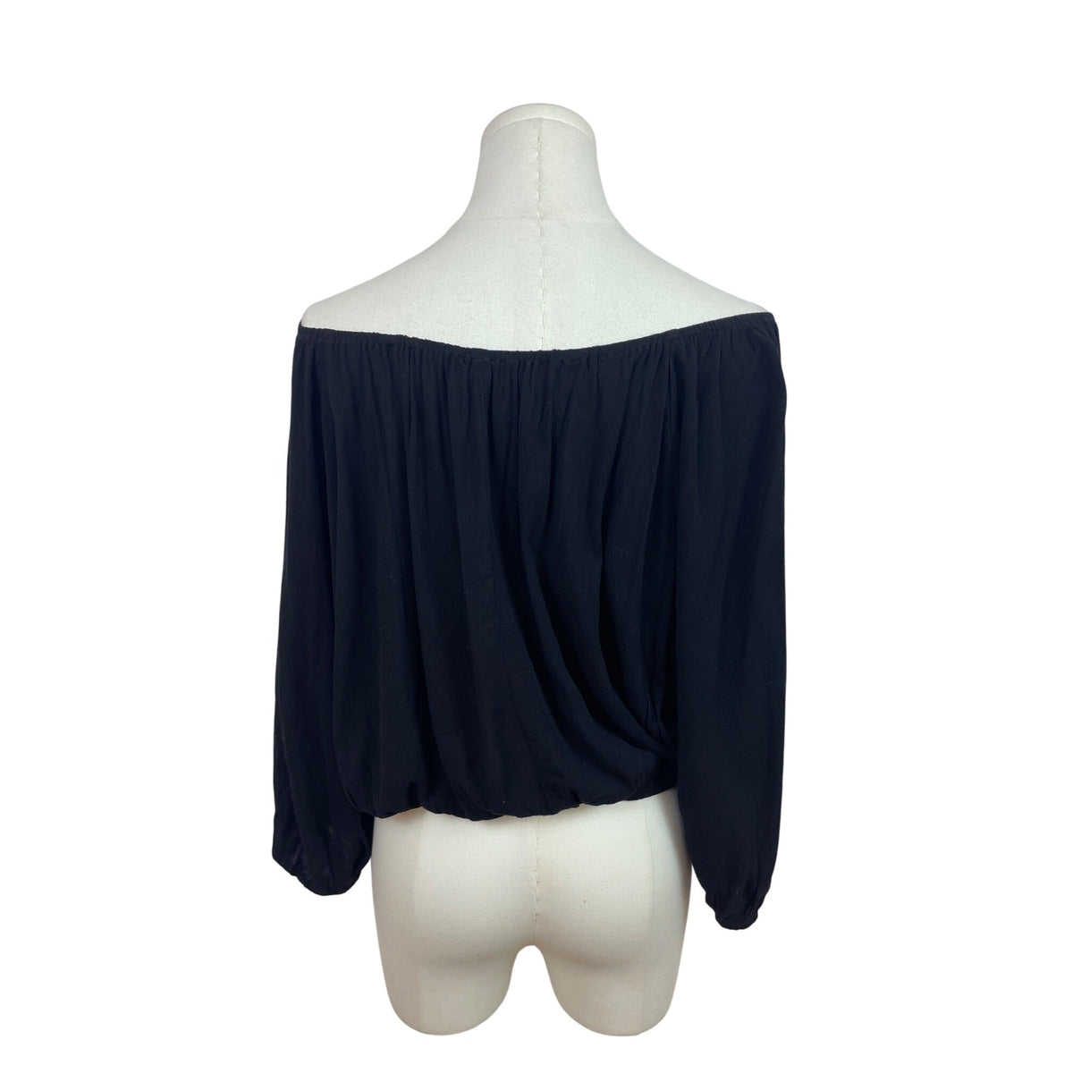 Black Off-Shoulder Elastic Hem 3/4 Sleeve Top By La Miel Size S - New