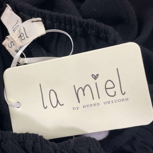 Black Off-Shoulder Elastic Hem 3/4 Sleeve Top By La Miel Size S - New