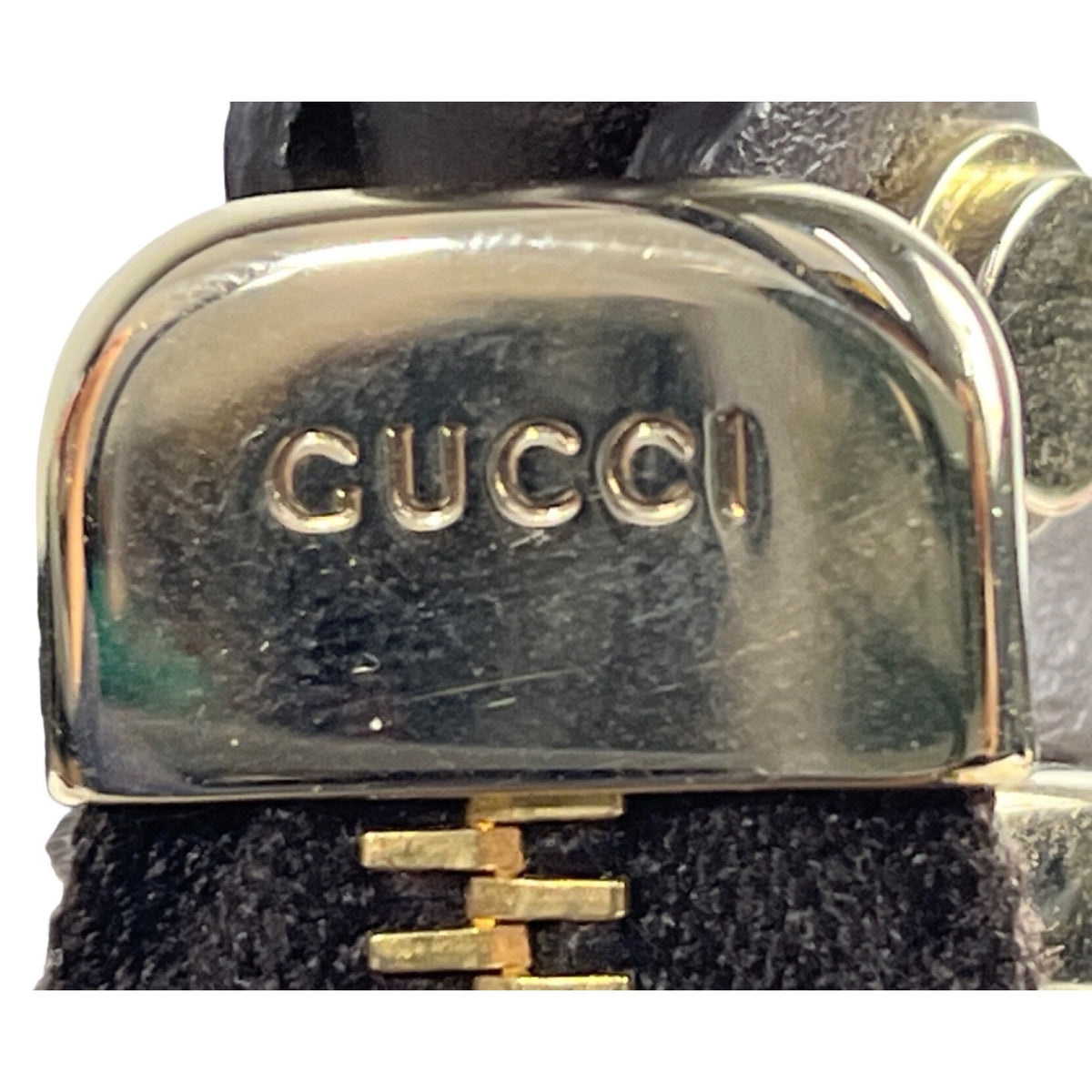 Gucci Beige & Brown Monogram Canvas Leather Handbag With Gold Accents & Top Handle