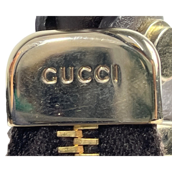 Gucci Beige & Brown Monogram Canvas Leather Handbag With Gold Accents & Top Handle
