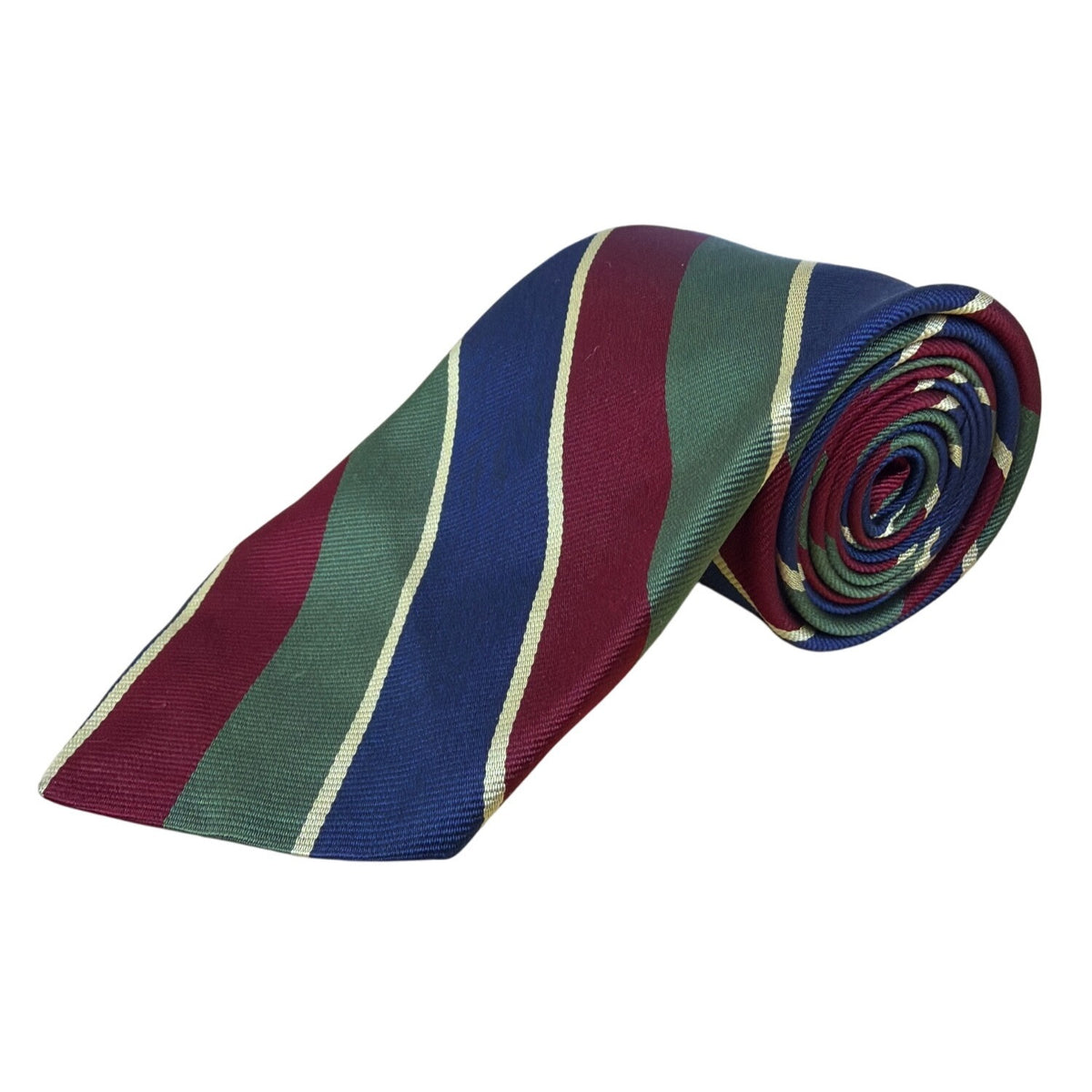 Vintage Brooks Brothers Mens Red Green Blue Striped Silk Necktie Classic