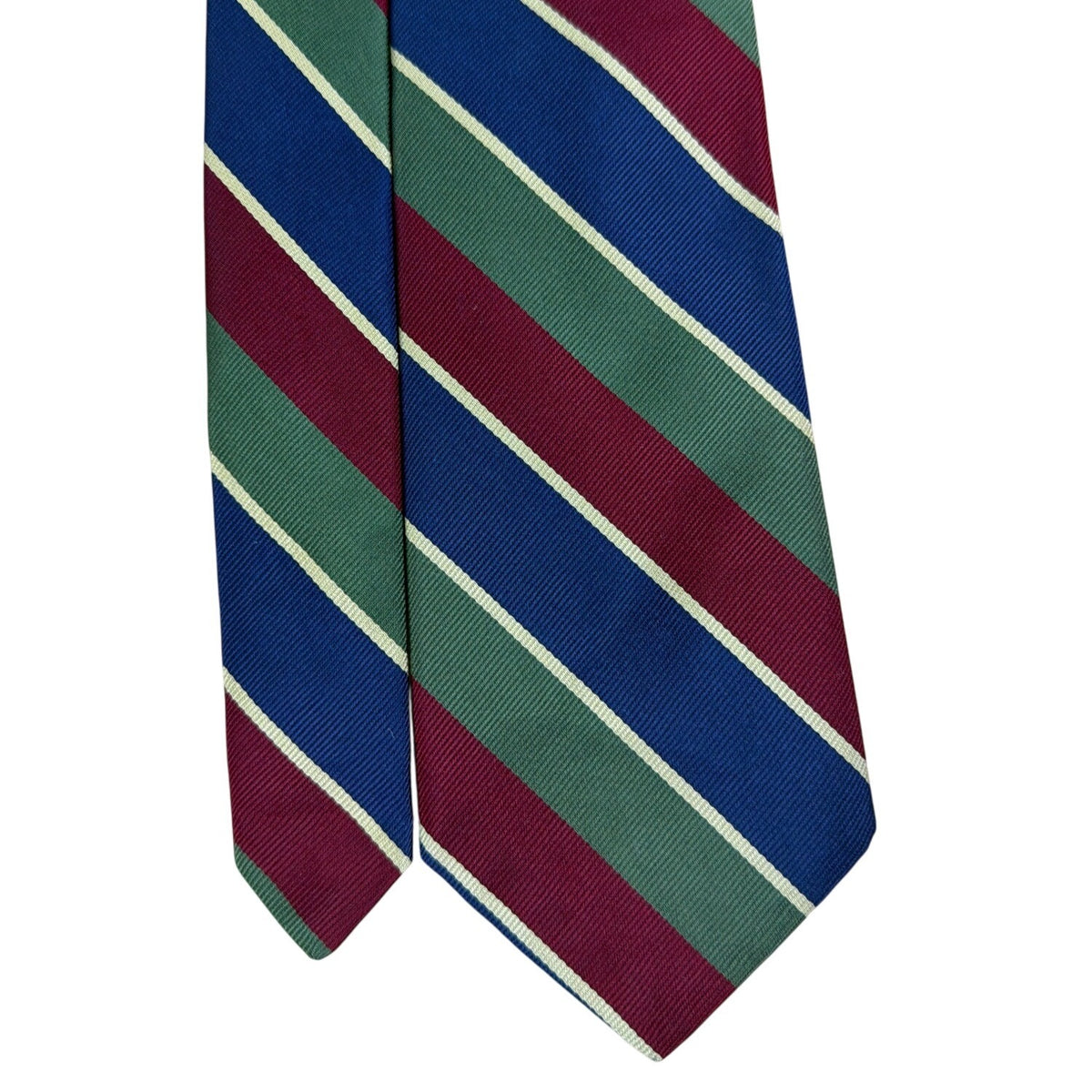 Vintage Brooks Brothers Mens Red Green Blue Striped Silk Necktie Classic