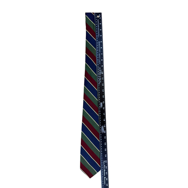Vintage Brooks Brothers Mens Red Green Blue Striped Silk Necktie Classic