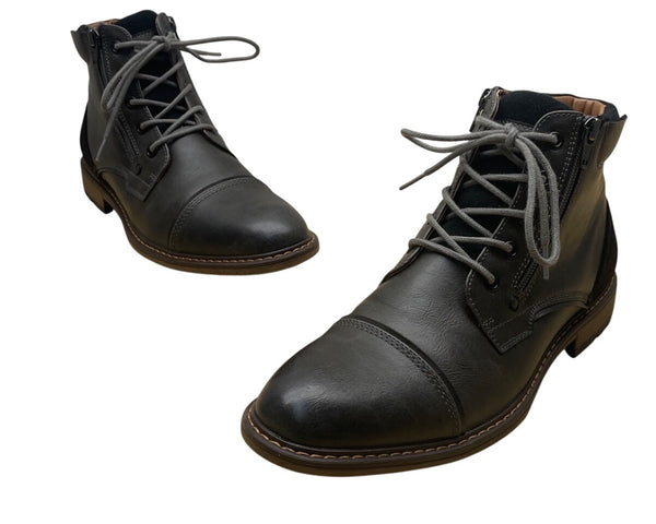 G.H. Bass & Co. Mens Grey Double Zipper Closure Lace-Up Ryan Boots 8.5M - New