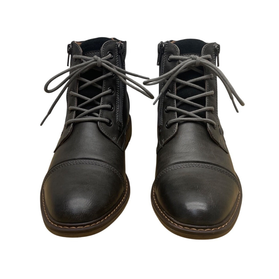 G.H. Bass & Co. Mens Grey Double Zipper Closure Lace-Up Ryan Boots 8.5M - New