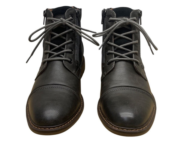 G.H. Bass & Co. Mens Grey Double Zipper Closure Lace-Up Ryan Boots 8.5M - New