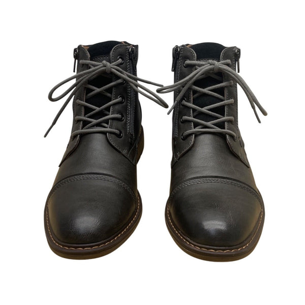 G.H. Bass & Co. Mens Grey Double Zipper Closure Lace-Up Ryan Boots 8.5M - New