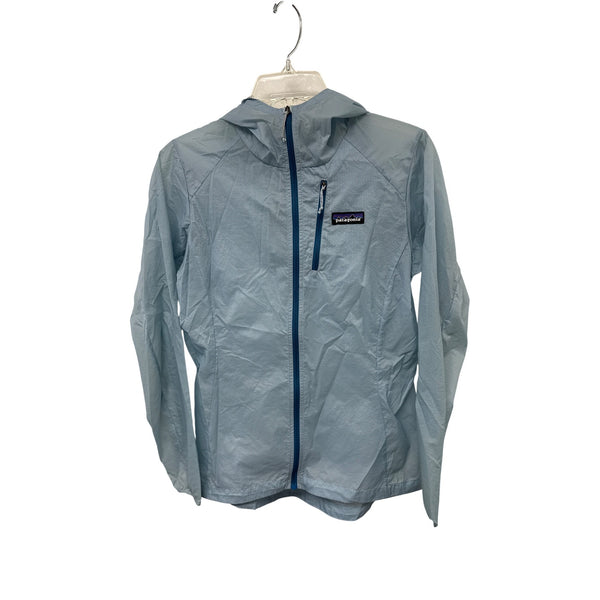 Patagonia Womens Light Blue Nylon Hooded Jacket Size XS Lightweight Performance Wear