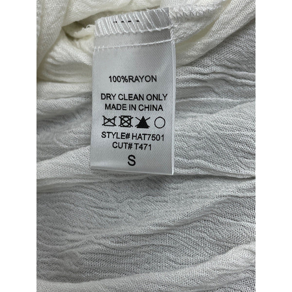 La Miel Off-Shoulder White Blouse Women’s Flowy Elastic Hem Size S - New