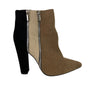 Remi Womens Black/Brown Suede Zipper Ankle Boots Size 8.5 Stylish