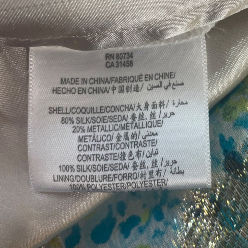 BCBG Maxazria Women's Green and Blue Empire Dress Sz 6 (EUR 36)