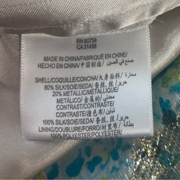 BCBG Maxazria Women's Green and Blue Empire Dress Sz 6 (EUR 36)
