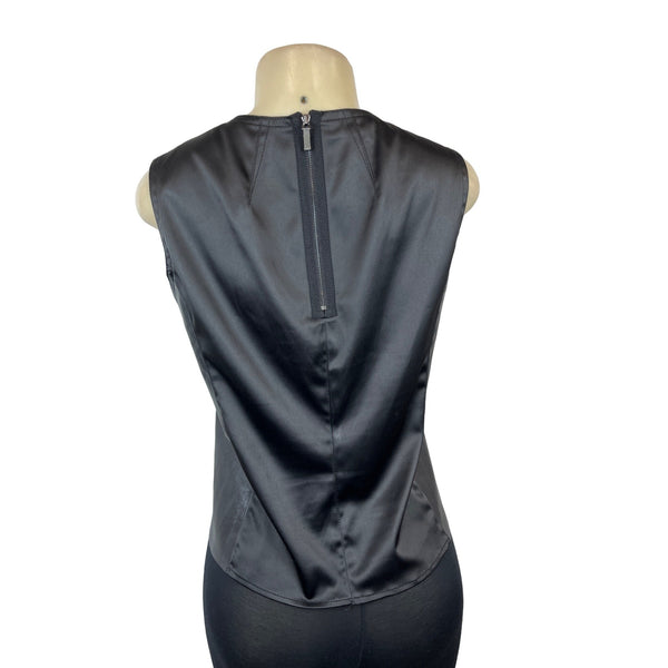 Jones York Women's Black Sleeveless Leather Shirt Size 6P (EUR 36)