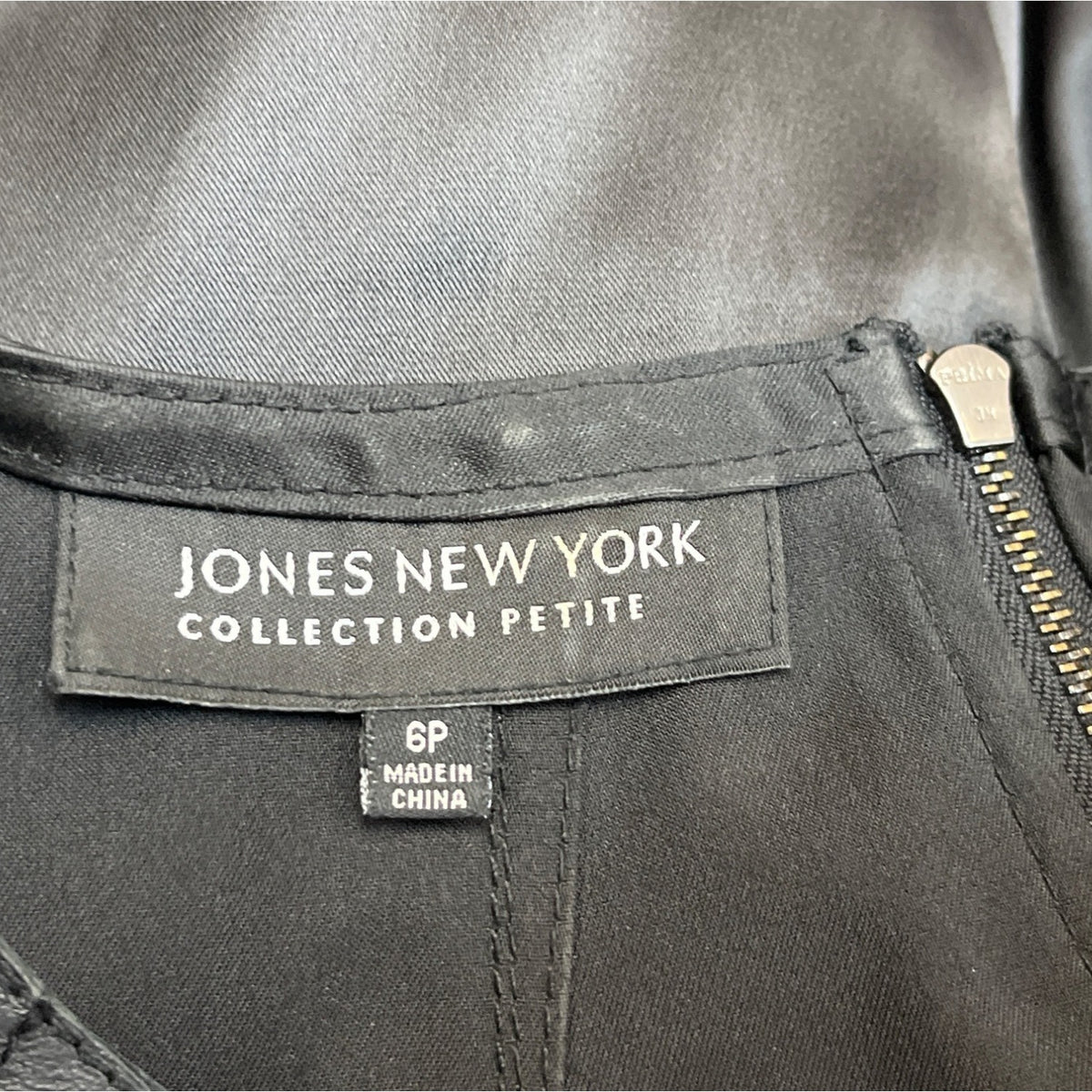 Jones York Women's Black Sleeveless Leather Shirt Size 6P (EUR 36)