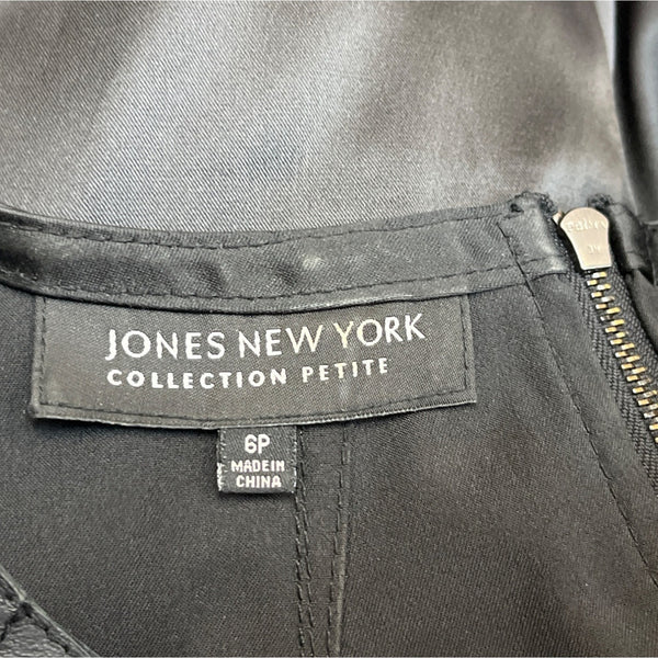 Jones York Women's Black Sleeveless Leather Shirt Size 6P (EUR 36)