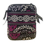 Vera Bradley Women’s Black & Pink Quilted Floral Patterned Crossbody Bag Size S