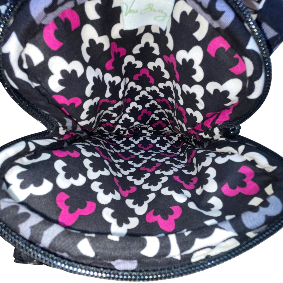 Vera Bradley Women’s Black & Pink Quilted Floral Patterned Crossbody Bag Size S