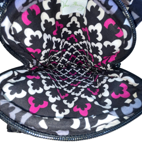 Vera Bradley Women’s Black & Pink Quilted Floral Patterned Crossbody Bag Size S